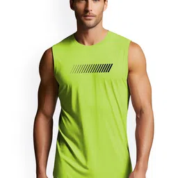 3Colors Printed Gym Innerwear Vests VEST-CCUT-THRUST MULTILINE-GREEN-image-84