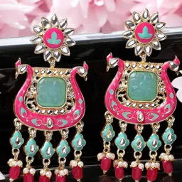 Anouk Peacock Shaped Drop Earrings-image-65