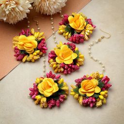 ZENEME Gold-Plated Artificial Beads Studded Maang Tikka Head Jewellery-image-13