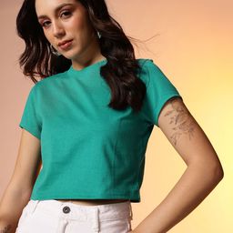 CORSICA Round Neck Crop T-shirt-image-38
