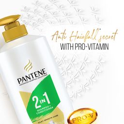 Pantene Set of 2 Advanced Hairfall Solution 2 in 1 Shampoo + Conditioner - 650 ml Each image 3