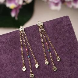 Accessorize London Z Real Gold Plated Beaded Drop Earrings-image-34