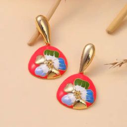 Sohi Scarlet Red Hana Drop Earrings for Women-image-15