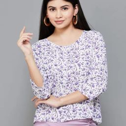 Code by Lifestyle Off-White Floral Print Top-image-25