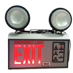 Brio Emergency Exit Light 14x15x4.5 inch Mid Steel White, BEL01-74