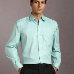 Louis Philippe Blue Cotton Regular Fit Shirt-image-61