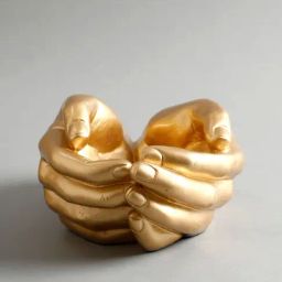 INV Home Gold Resin Hand Planter-image-49