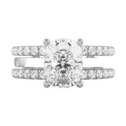 Emori 18k White Gold & Diamond 1.5 CT Cushion Cut Engagement Ring-image-46