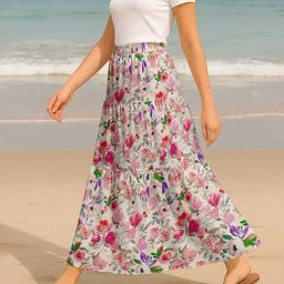Moomaya Multi Regular Fit Floral Skirt with Pockets-picture-6