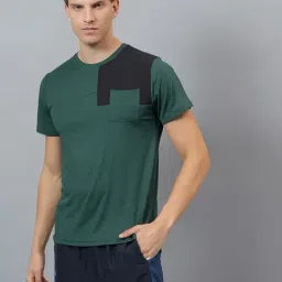 DIDA Green Regular Colour-Block Sports T-Shirt-picture-10