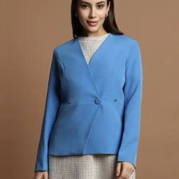 Allen Solly Blue Regular Fit Formal Blazer-image-90
