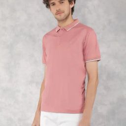 Crimsoune Club Pink Slim Fit Polo T-Shirt-image-77