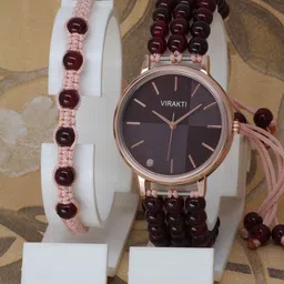VIRAKTI Women Brass Dial & Bracelet Style Straps Analogue Watch M-02-BR-02-MAROON COMBO-image-95