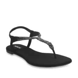 Mochi Black T-Strap Sandals-image-19