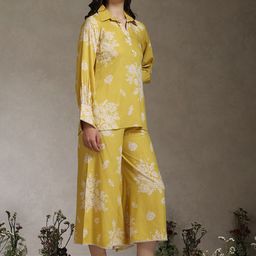 ETC Printed Cotton Collar Neck Top With Palazzos Co-Ords-picture-24