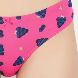 Clovia Cotton Pack of 3 Low Waist Printed Thong with Inner Elastic image 5