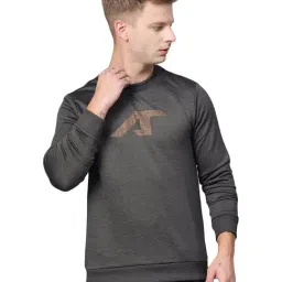 ALCIS Dark Grey Regular Fit Logo Printed Sweatshirt-picture-33
