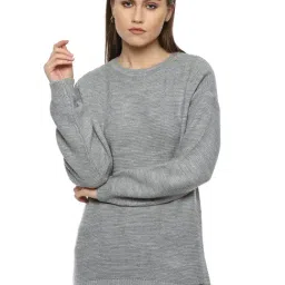 Van Heusen Grey Self Design Sweater-picture-8