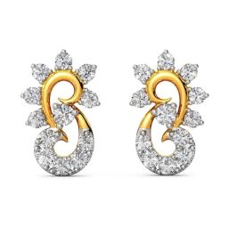 Joyalukkas 18k Yellow Gold & Diamond Stud Earrings for Girls-picture-10