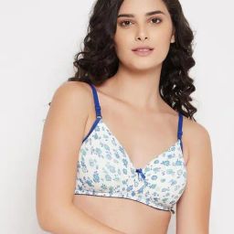Clovia White Printed Padded Bra-image-96