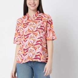 Vero Moda Pink Printed Shirt-image-25