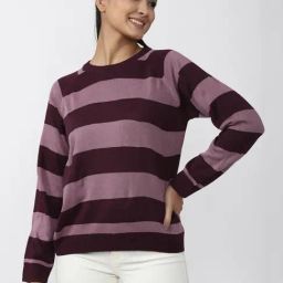 Forever 21 Purple Striped Pullover-image-79
