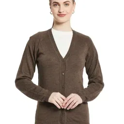 Monte Carlo Brown Wool Open Front Cardigan-45