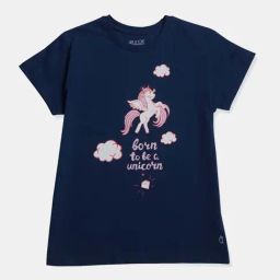 Gini & Jony Girls Navy Printed Top-image-99
