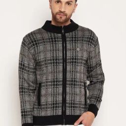 Duke Black Regular Fit Checks Jacket-image-52