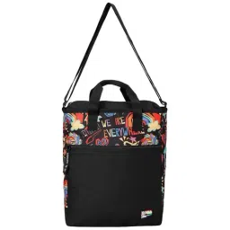 Puma Black Printed Medium Tote Handbag-15