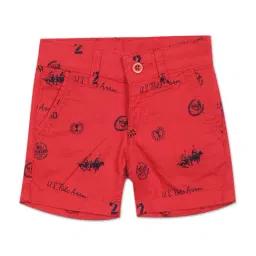 U.S. Polo Assn. Kids Red Cotton Printed Shorts-picture-16