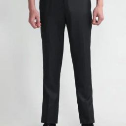 Arrow Black Regular Fit Trousers-image-75