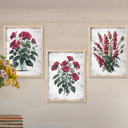 walllane Floral Wall Art With Frame Home Decor Wall Painting For Living Room Office Bedroom-picture-2
