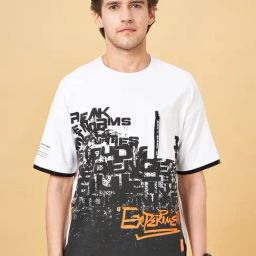 Street 808 By Pantaloons Snow White Boxy Fit Printed T-Shirt-image-98