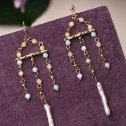 Accessorize London Z Real Gold Plated Chandelier Drop Earrings-image-55