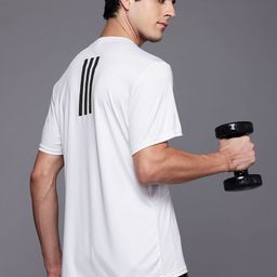 ADIDAS 3 Stripes Brand Logo Printed Training Mesh T-shirt-picture-43