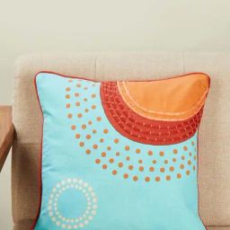 Fabindia Natkhat Blue Cotton Kids Cushion Cover-image-18