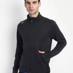 Dida Stone Grey Regular Fit Stripe Sports Jacket-picture-47
