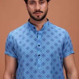 SHIWAM ETHNIX Men Geometric Printed Kurta with Salwar image 2