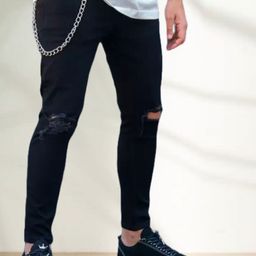 LINARIA Men Classic Tapered Fit Slash Knee Jeans-image-45