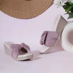 PLANET WALK Textured Platform Mules with Bows image 2