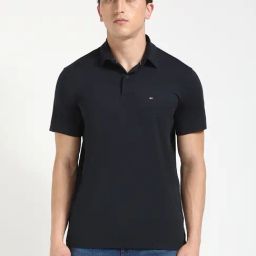 Tommy Hilfiger Navy Cotton Regular Fit Polo T-Shirt-image-28
