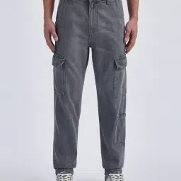 Pepe Jeans Grey Cotton Straight Fit Cargo Jeans-image-29