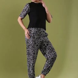 SELVIA Black & White Printed Co-Ord Set-picture-17