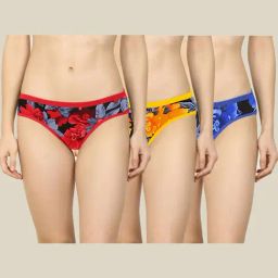 AROUSY Black Floral Print Hipster Panties - Pack Of 3-image-33