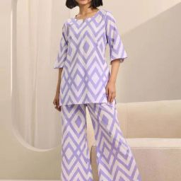 Libas Lavender Printed Pyjamas Set-image-18