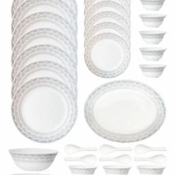 Cello Printed White Opalware 33 Pieces Dinner Set-image-15