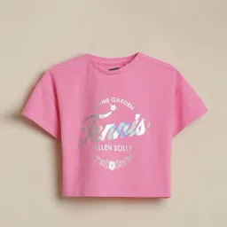 Allen Solly Girls Pink Cotton Printed T-Shirt-picture-22