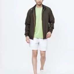 Dida Olive & Black Regular Fit Sports Jacket-image-3
