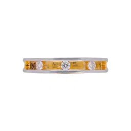 C. Krishniah Chetty Group 22k Modern Dual Tone Gold Zircon Band for Women-picture-47